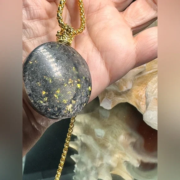 BIWA PEARL  Pendant long Necklace 18K goldfill chain - Picture 9 of 10